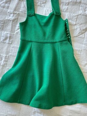 Mini Boden Green Knit Pinafore Dress